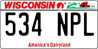 WI license plate 534NPL