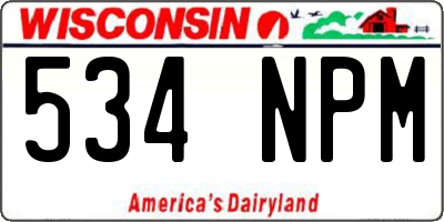 WI license plate 534NPM