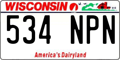 WI license plate 534NPN