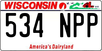 WI license plate 534NPP