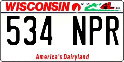 WI license plate 534NPR