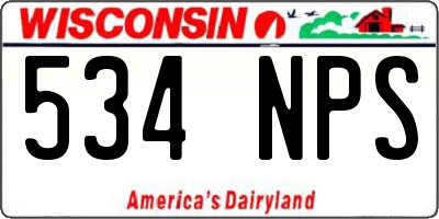 WI license plate 534NPS