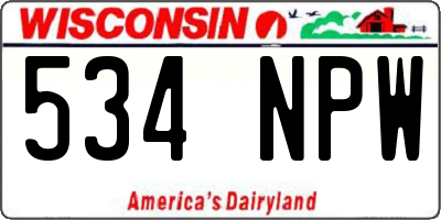 WI license plate 534NPW
