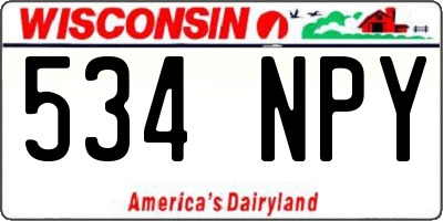 WI license plate 534NPY