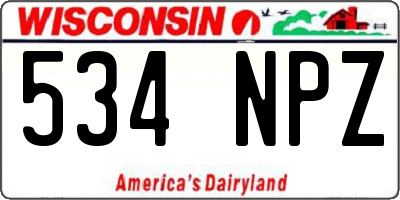 WI license plate 534NPZ