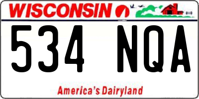 WI license plate 534NQA