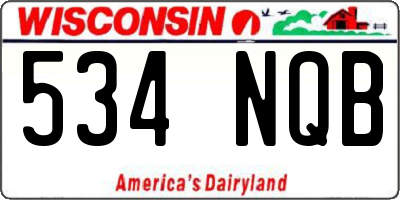 WI license plate 534NQB