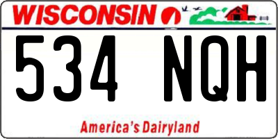 WI license plate 534NQH