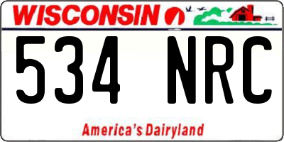WI license plate 534NRC