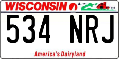 WI license plate 534NRJ