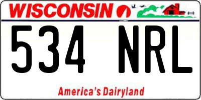 WI license plate 534NRL