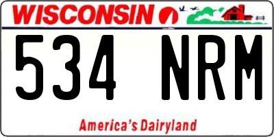 WI license plate 534NRM