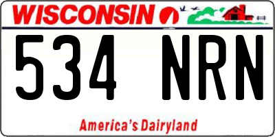 WI license plate 534NRN