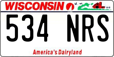 WI license plate 534NRS