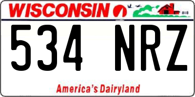 WI license plate 534NRZ