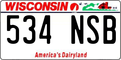 WI license plate 534NSB