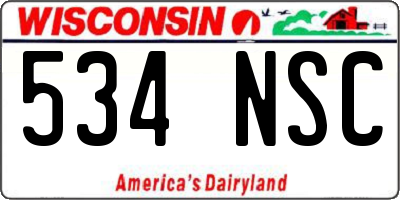 WI license plate 534NSC