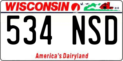 WI license plate 534NSD