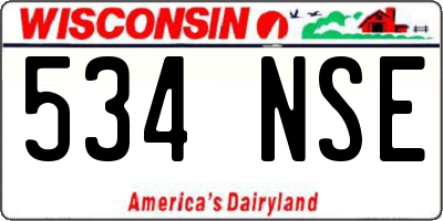 WI license plate 534NSE