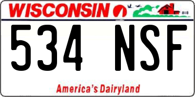 WI license plate 534NSF