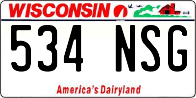WI license plate 534NSG