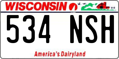 WI license plate 534NSH