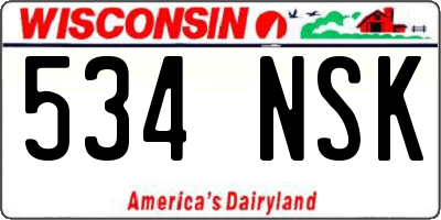 WI license plate 534NSK
