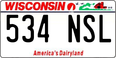 WI license plate 534NSL