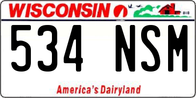 WI license plate 534NSM