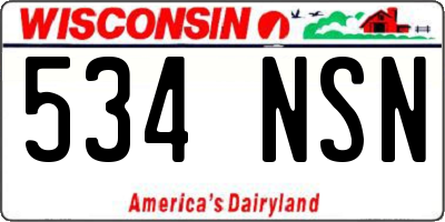 WI license plate 534NSN