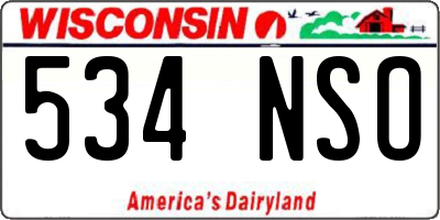 WI license plate 534NSO
