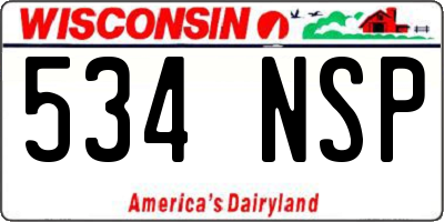 WI license plate 534NSP