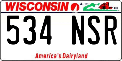WI license plate 534NSR