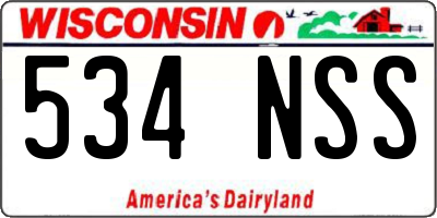 WI license plate 534NSS