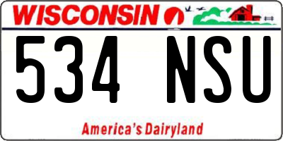WI license plate 534NSU