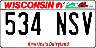 WI license plate 534NSV