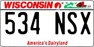 WI license plate 534NSX
