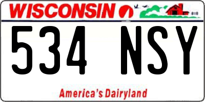 WI license plate 534NSY