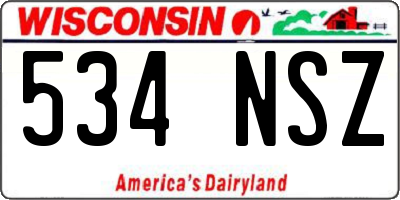 WI license plate 534NSZ