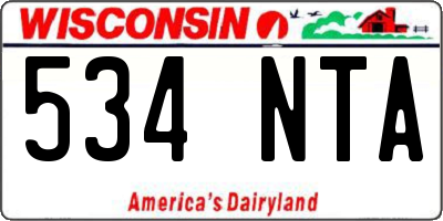 WI license plate 534NTA