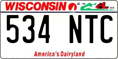 WI license plate 534NTC