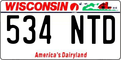 WI license plate 534NTD