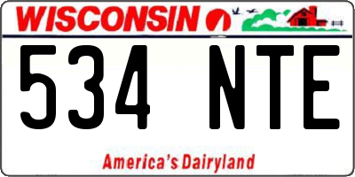 WI license plate 534NTE
