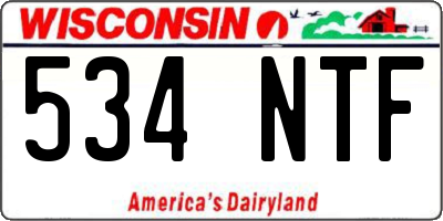WI license plate 534NTF