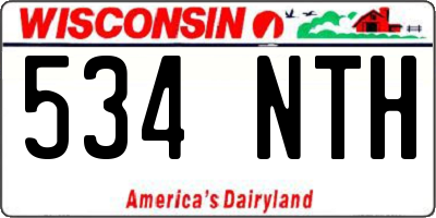 WI license plate 534NTH