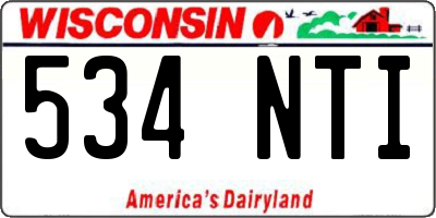 WI license plate 534NTI