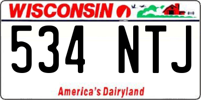 WI license plate 534NTJ