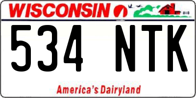 WI license plate 534NTK