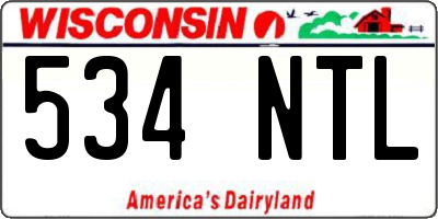 WI license plate 534NTL