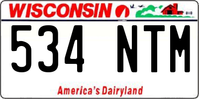WI license plate 534NTM